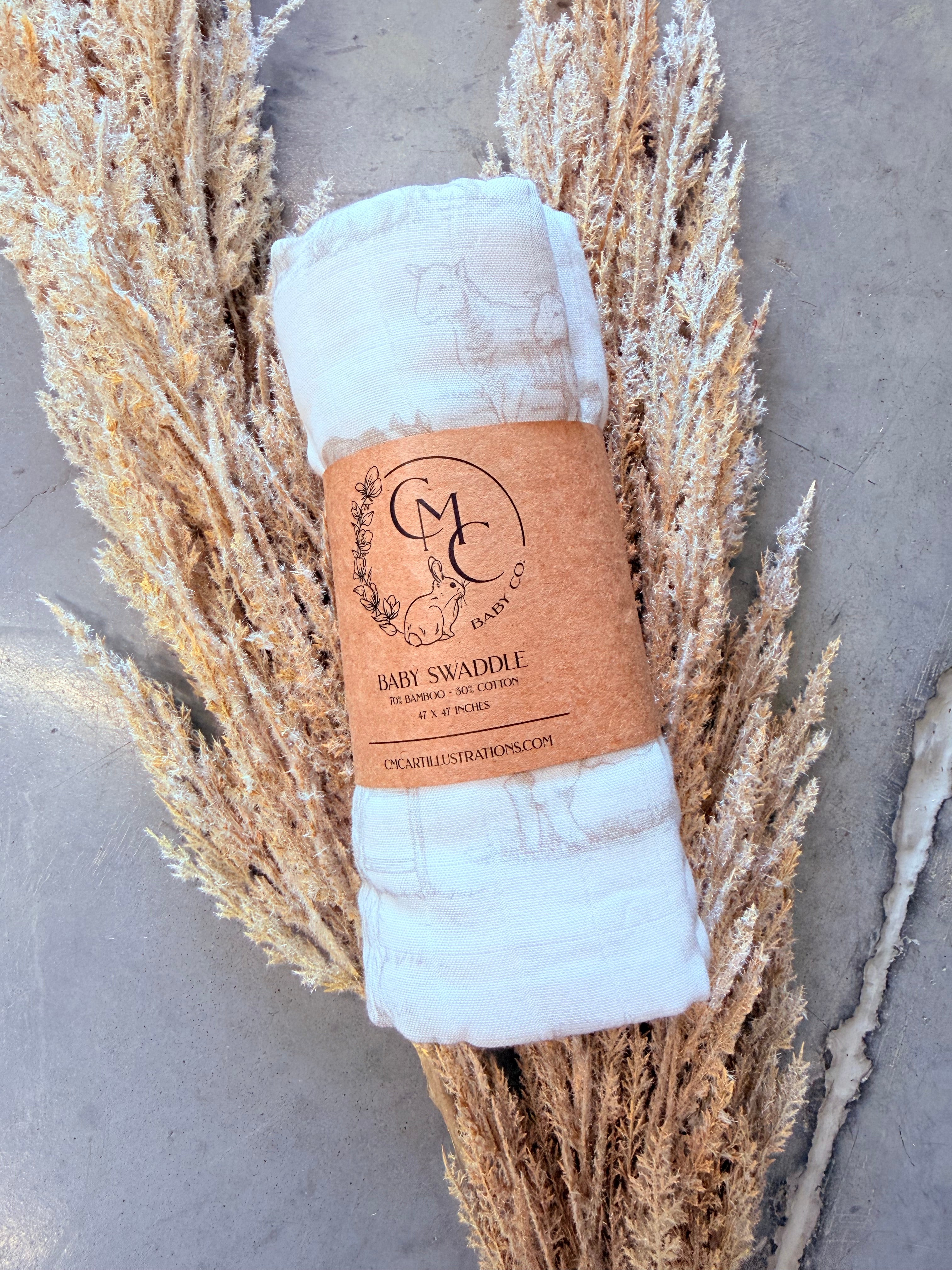 Farm Toile Luxury Swaddle