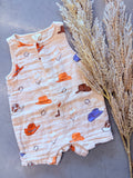 Western Cowboy Muslin Romper